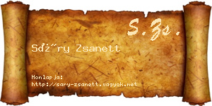 Sáry Zsanett névjegykártya